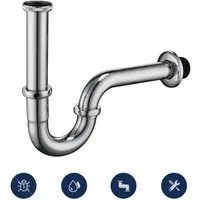 HOMELODY Siphon Universal Siphon für Waschbecken Waschtisch Röhrengeruchverschluss, Abflussgarnitur passgenau Röhrensiphon Geruchsverschluss