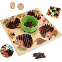 CLTYQ Lernspielzeug Holz Igel Steckspiel, Montessori Mathe-Spielzeug, Feinmotorik Training, Perfektes Lernspiel für Zuhause, Kindergarten oder unterwegs