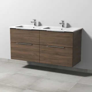 Sanipa 3way Waschtischunterbau zu Duravit ME by Starck Waschtisch mit 4 Auszügen, Eiche-Arizona UM72880