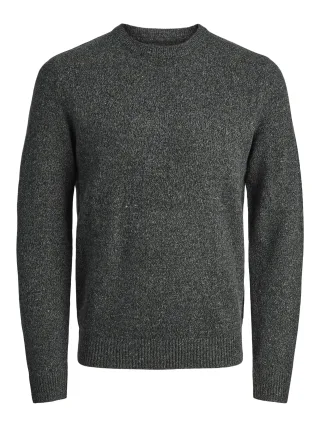 JACK&JONES - JPRBLULAMBSWOOL KNIT CREW NECK black - Gr. - M