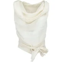 Guru-Shop T-Shirt Natürliches rückenfreies Top mit Schalkragen -.. alternative Bekleidung