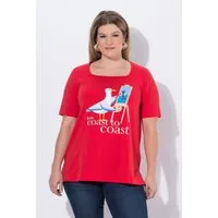 Ulla Popken T-Shirt T-Shirt Möwe Classic Carré-Ausschnitt Halbarm