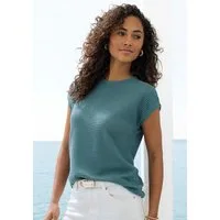 Vivance Kurzarmshirt aus bügelfreiem Waffelstrick luftiges Waffelstrickshirt