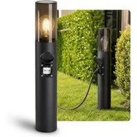 SSC-LUXon LED Gartenstrahler VARDA Wegeleuchte mit Steckdose LED Birne E27 Retro extra warmweiß 3W, Extra Warmweiß