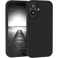 EAZY CASE Handyhülle Premium Silikon Case für Apple iPhone 16 6,1 Zoll, Hülle mit Kameraschutz Bumper Silikonhülle stoßfest Slimcover Schwarz