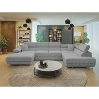 MIRJAN24 Wohnlandschaft Torezio Bis Cord, mit Bettkasten und Schlaffunktion, Einstellbare Kopfstützen, 346x203x70-90 cm, U-Form