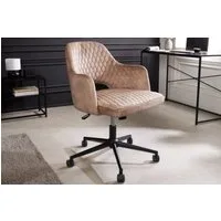 riess-ambiente Bürostuhl PARIS greige / schwarz (Einzelartikel, 1 St), Arbeitszimmer · Samt · Armlehnen · höhenverstellbar · drehbar · Retro