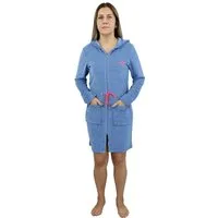 KangaROOS Damenbademantel Kira, ideal für Sauna & Spa, Hotelbademantel, Morgenmantel, Kurzform, Leichtfrottier, Kapuze, Reißverschluss, mit Bindekordel, kurz, Bademäntel für Damen, XS-3XL
