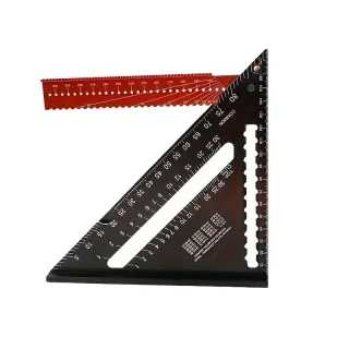 New Woodworking Triangle Ruler Foldable Fixed with Magnet Adjustable Angle 7 Inch 12 Inch Aluminum Alloy Triangle Ruler