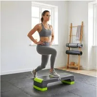 HOMCOM Stepper Steppbrett höhenverstellbar Fitness Heimtrainer Indoor Outdoor (mit 3 Stufen (10,15,20 cm), 1-tlg., höhenverstellbar), 78L x 28B x 10-20H cm