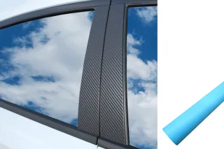 6x PREMIUM A B C Säule Tür Leisten Auto Folie Set Hellblau Matt viele Fahrzeuge
