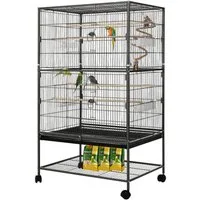 TLGREEN Vogelkäfig groß, Vogelvoliere 132cm, Metall Vogelkäfig, Vogelkäfige für wellensittiche mit spielzeug