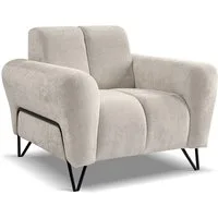 Beautysofa Sessel mit Metallbeine in Schwarz VOLARE (modernes Design, Rücken mit Hauptstoff), viele Farbvarianten, auch im Set mit Sofas erhältlich