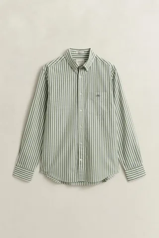 GANT - Classic Popeline-Hemd mit Streifen herb green - Gr. - L