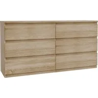 FORTE Kommode Edmore, große Kommode, grifflose Front, Stauraum, 6 Schubladen