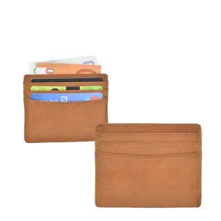 Kartenetui 6 Kartenfächer Leder naturbraun 10x8cm | Sonnenleder Elz Kartenhalter. Ein flacher Organizer für Kreditkarten und Ausweise im Alltag.