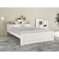 OTTO home Massivholzbett FLAVION, Jugendbett, Stauraum, FSC® zertifizierte Kiefer (Breite: 90, 140, 180), Qualitätsprodukt, Regal, Kassettenoptik, Schublade optional