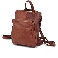 sanumi Cityrucksack wandelbarer Rucksack aus italienischem Leder, Made in Italy