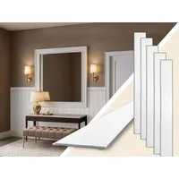 IKHEMalarka Wandpaneel Landhausstil – Boiserie Wandverkleidung Flurdekoration, BxL: 12x100 cm, 0,12 qm, (1 Meter Lang, kombinierbar mit Abschlussleiste) aus hartem Polystyrol (PS)