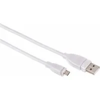 Hama 3m USB-Kabel Micro-B-Stecker Typ Micro-USB Weiß USB-Kabel, USB Typ A,USB Typ Micro-B, (300 cm), USB 2.0 Ladekabel und Datenkabel