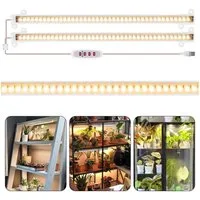 Qualra Pflanzenlampe 30/50cm LED Pflanzenlampe 8/12/16H Timer Vollspektrum Grow Lampe, 5 Helligkeitsstufen