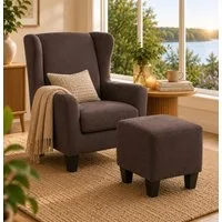 Home affaire Ohrensessel Chilly, Sessel mit Hocker (Set, 2-St., bestehend aus Sessel und Hocker), in Cord und Microfaser-Bezug, Unser Dauertiefpreis