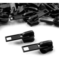 maDDma Reißverschluss 10 Zipper für Profil-Reißverschlüsse, 5mm, freie Farbwahl, schwarz