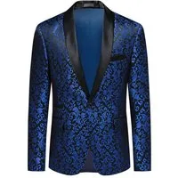 Allthemen Smokingsakko Herren Sakko Bunt Jacquard Glitzer Smokingjacke für Hochzeit