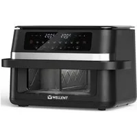 WELLENT Heißluftfritteuse DUAF-LR-100A, 2950 W, Mit 2950 W, Innenlicht, SYNC, DUAL, Shake-Funktion und 8 Programmen