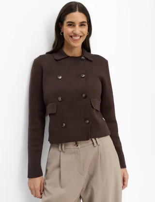 Brax Damen Strickjacke Style ANNI brunette, dunkelbraun, Gr. 34