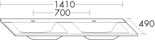 Burgbad Sana-Waschtisch alpinweiss 22x1410x490 Alpinweiss, MWBN140C0001 MWBN140C0001