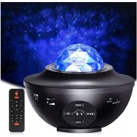 Rosnek LED Nachtlicht LED Sternenhimmel Musik Lampe, Bluetooth,USB,Geschenke für Kinder, LED, Rot, Grün, Blau, Weiß, LED-Projektionslicht