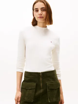 SLIM CODY MOCK-NK LS ivory silk - Gr. - L