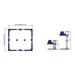 Villeroy und Boch Montagerahmen U91412100 mit 2 Mittelfüßen, für Duschwannen bis 100 x 100 cm