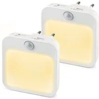 MUPOO LED Steckdosenleuchte Nachtlicht Steckdose mit Bewegungsmelder,3 Modi (EIN/AUTO/AUS), Steckdose,0%-100% Dimmung,Bewegungsmelder, 1/3/6 Stück LED Nachtlicht Kinder