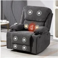 BRTHORY Massagesessel Relaxsessel mit Massagefunktion, Fernsehsessel, 360°drehbar (1-St), Massagesessel mit Liege- und Schaukel-Funktion