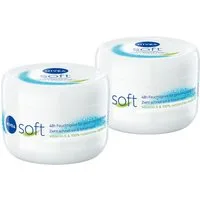 Nivea Gesichtspflege 2 x NIVEA Creme Soft 48h intensive Feuchtigkeit vegane Formel 375 ml, 2-tlg.