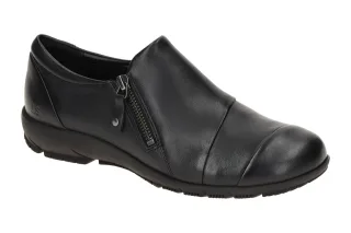 Josef Seibel Damen Slipper Charlotte 19 Schwarz Echtleder Keilabsatz - G-Weite