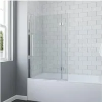 AQUABATOS Badewannenaufsatz Badewannenfaltwand 2-teilig Duschtrennwand für Badewanne L-förmiger, Sicherheitsglas, 8mm Badewannenaufsatz mit Spritzschutzglas,Klarglas,Bohrinstallation