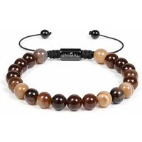 UNIQAL.de Perlenarmband aus Natur- & Edelstein – Unisex, 8 mm (einreihiges Natursteinarmband, verschiedene Farben & Steinsorten), verstellbar, handgefertigt