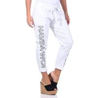 Mississhop Jogginghose Damen Hose Freizeithose Stoffhose Boyfriend Stretch Hose M.349