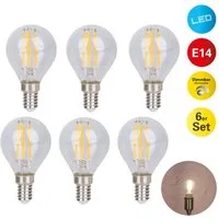 näve LED-Leuchtmittel Daffy, E14, 6 St., Warmweiß, 6er Set, LED in warmweiß, E14, dimmbar, Farbe klar, D: 4,5cm, H: 8cm