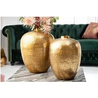riess-ambiente Dekovase ORIENTAL 33cm gold (Set, 2 St), Wohnzimmer · Vase · Metall · Handarbeit · Dekoration
