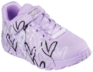 Skechers Sneaker "UNO LITE - LOVE LEVITATE" Schnürschuh mit bedruckter Sohle, Größenschablone zum Download