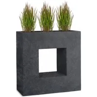 Pflanzwerk® Hochbeet Pflanzkübel VISTA Premium Blumenkübel aus Fiberglas mit Lotus-Effekt, Fiberglas - Handgefertigt - Rechteckig - Frostbeständig