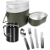 normani Geschirr-Set Bundeswehr Essgeschirrset Camping Kochgeschirr (4-tlg), 1 Personen, Edelstahl, Camping Geschirr Essgeschirr Outdoor Besteck Kochgeschirr