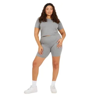 Brave Soul - kurzes T-Shirt für Damen, Plus (Grau meliert)