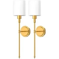 LOHAS-LED Wandleuchte 2er‑Set Kabellose traditionelle Innenwandleuchten aus Metall, LED wechselbar, RGBCW, Aufladbare RGBCW‑E26‑Birnen mit Fernbedienung, dimmbar