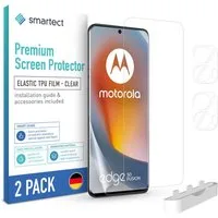 smartect Displayschutzfolie TPU Schutzfolie Klar für Motorola Edge 50 Fusion, Set, 2 Stück, (Display + Kamera) Panzerfolie Displayfolie