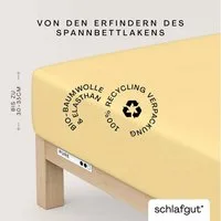 Schlafgut Spannbettlaken PURE Bio-Baumwolle mit Elasthan, 170 g/m², Bettlaken, Spannbetttuch, Jersey, Gummizug: rundum, (1 Stück), PREMIUM Laken für Matratzen bis 30cm Höhe, dehnbar blickdicht, straff